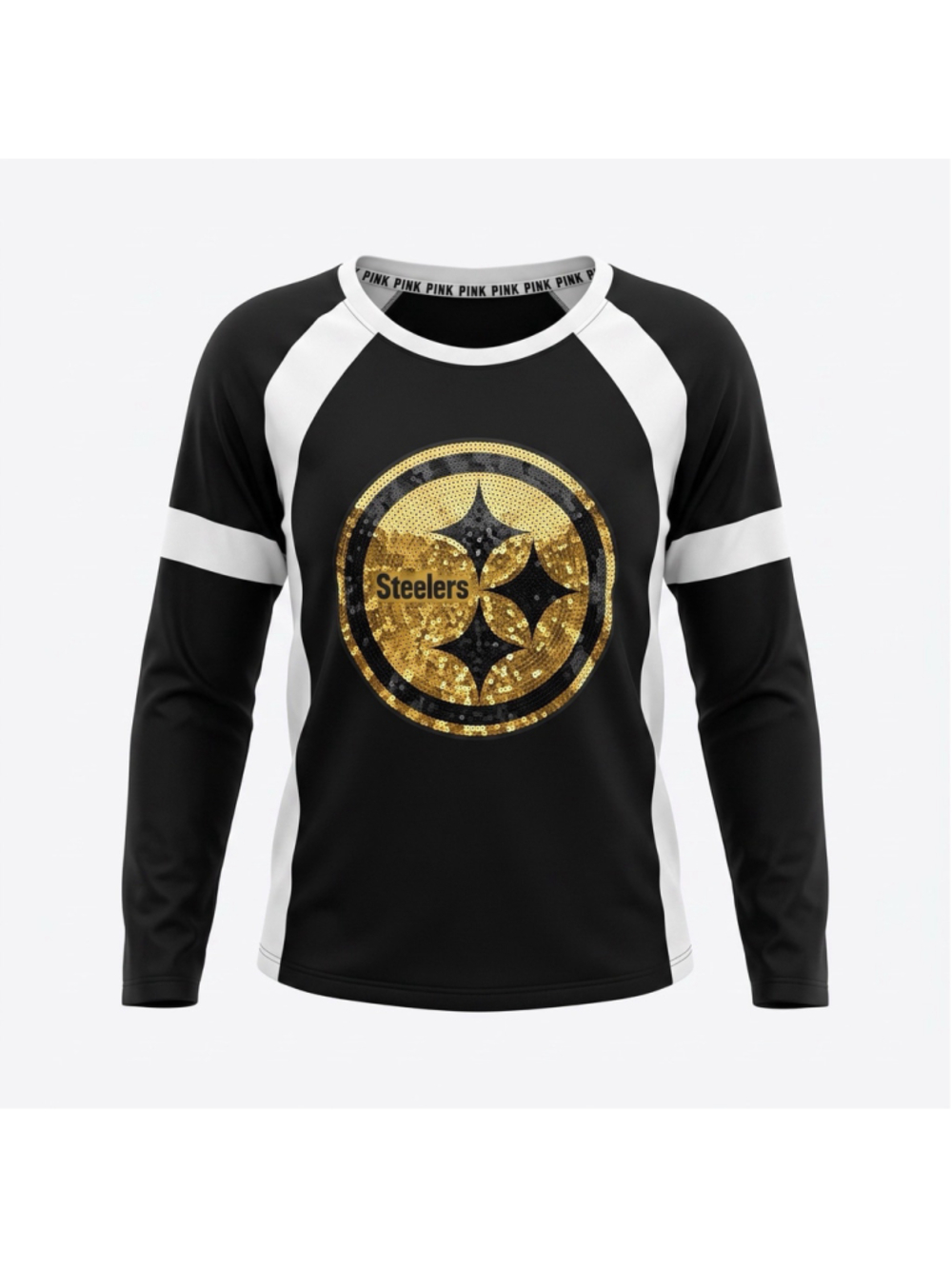 Victoria's Secret PINK Pittsburgh Steelers Football Jersey Black White Womens S